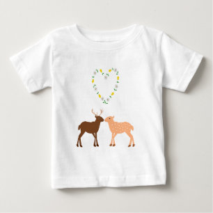 Deer Couple und Daisy Heart Baby T-shirt