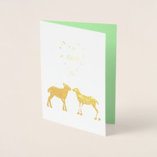 Deer Couple und Daisy Heart Custom Folienkarte
