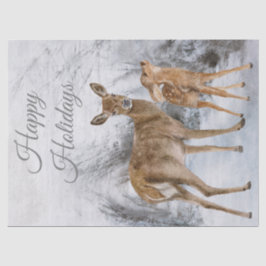 Deer Doe Fawn Watercolor Seidenpapier