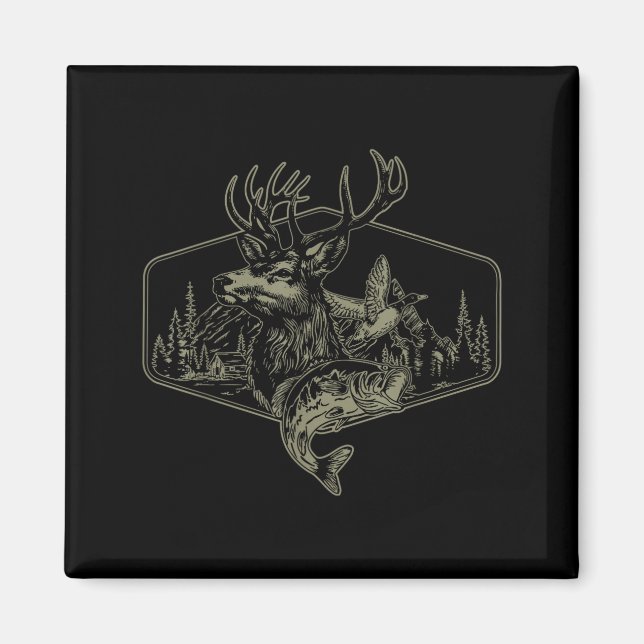 Deer Duck Fishing Hunting Solves Most Of My Proble Magnet (Vorne)