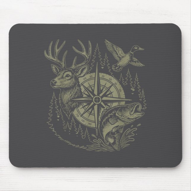 Deer Duck Fishing Hunting Solves Most Of My Proble Mousepad (Vorne)