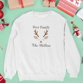 Deer Family Minimalist Reindeer Christmas Sweatshirt