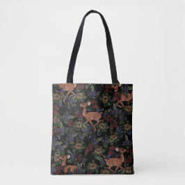 Deer Fawn Floral Pattern Tasche