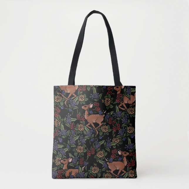 Deer Fawn Floral Pattern Tasche (Vorderseite)