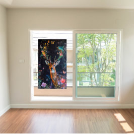 Deer Forest Butterflies Painting Privacy Artful Fensteraufkleber