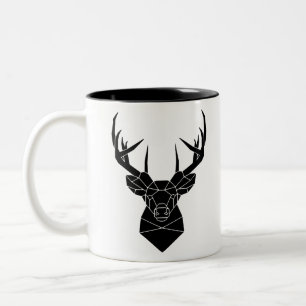 Deer Head Geometric Ai File Deer Silhouette Stag Zweifarbige Tasse