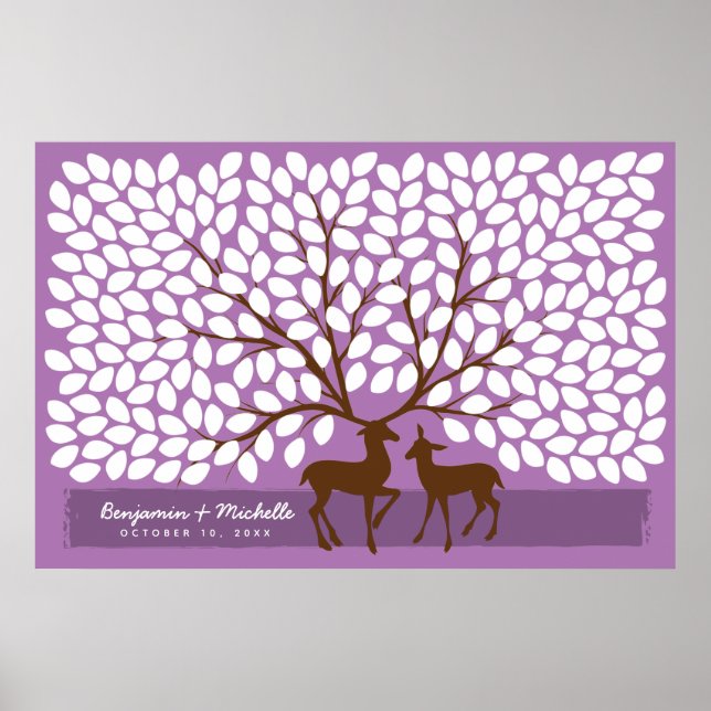 Deer Heart Guest Book Poster - 250 Plätze (Vorne)