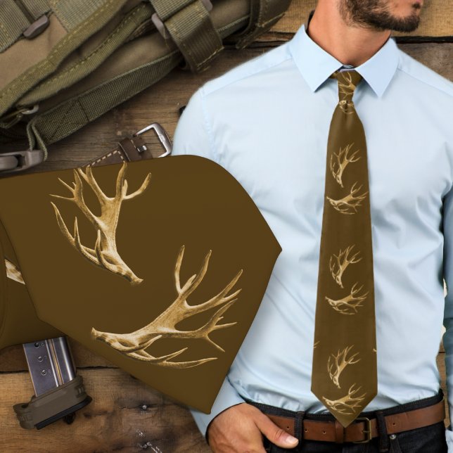 Deer Hunter Antlers Dark Brown Krawatte (Von Creator hochgeladen)
