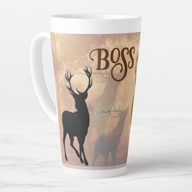 Deer Hunter Antlers Name Template Tasse (Linke Ecke)