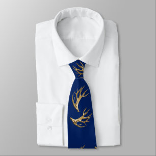 Deer Hunter Antlers Navy Blue Krawatte