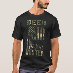 Deer Hunter Camouflage American Flag USA Militär T-Shirt