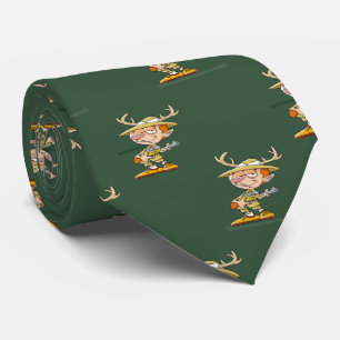 Deer Hunter Cartoon Necktie Krawatte