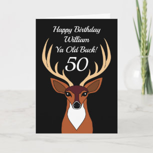 Deer Hunter Funny Old Buck 50. Geburtstag Karte