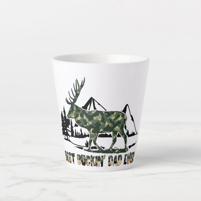 Deer Hunter | Puppe | Bester Vater je | Camouflage Milchtasse (Vorderseite)