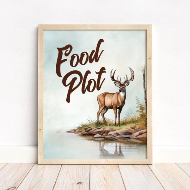 Deer Hunting Birthday Food Plot Table Sign Poster (Von Creator hochgeladen)