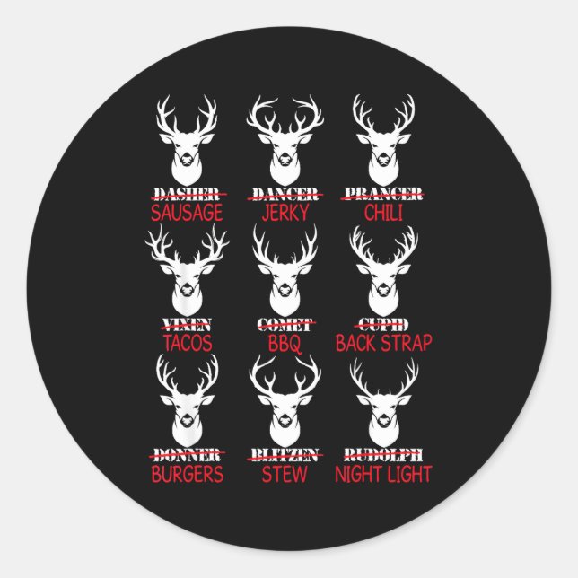 Deer Hunting Gift Hunter Of All Santa's Reindeer  Runder Aufkleber (Vorderseite)