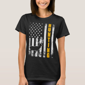 Deer Hunting Whitetail Hunter American Flag Usa Pa T-Shirt