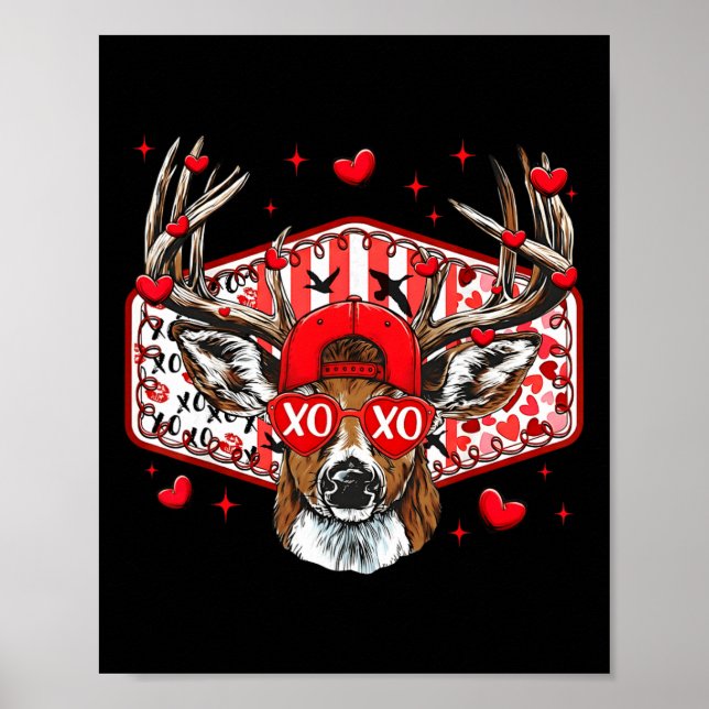 Deer Hunting Xoxo Valentine Buck Boys Cap Men Wome Poster (Vorne)