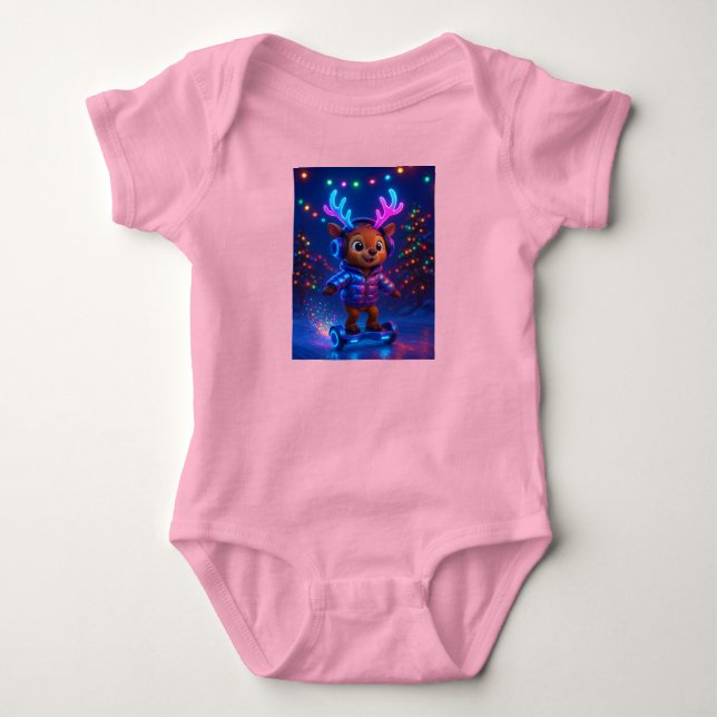  Deer in Headphones, Author Natasha Us   Baby Strampler (Vorderseite)