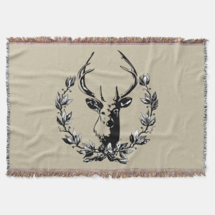 Deer in Laurel Leaves Decke
