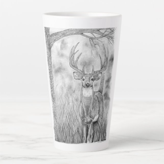 Deer in Woods Latte Mug (Devant)
