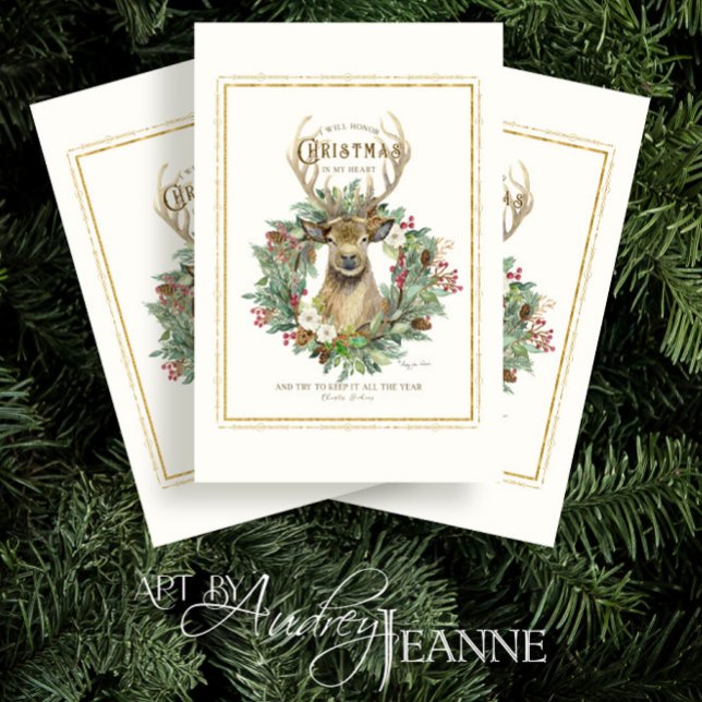 Deer Kreath Behielt Weihnachts Herz Dickens Decoup Seidenpapier (Von Creator hochgeladen)