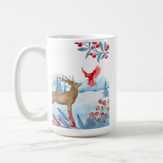 Deer Meets Kardinal Keramik Tasse