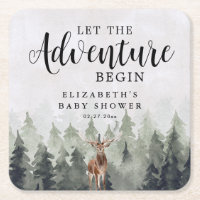 Deer Misty Pine Forest Adventure Baby Shower