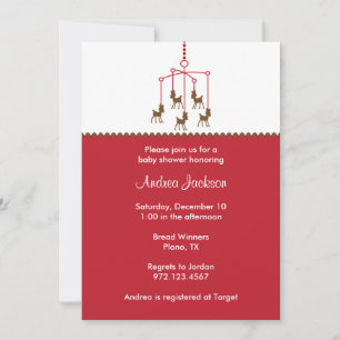 Deer Mobile Baby Shower Invitations