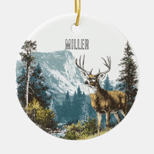 Deer Nature  Keramik Ornament (Vorne)