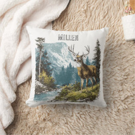Deer Nature Throw Pillow Kissen