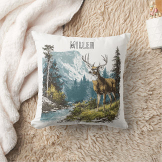 Deer Nature Throw Pillow Kissen