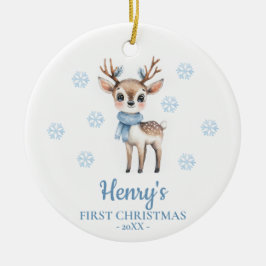 Deer Personalized Baby's First Christmas Keramik Ornament