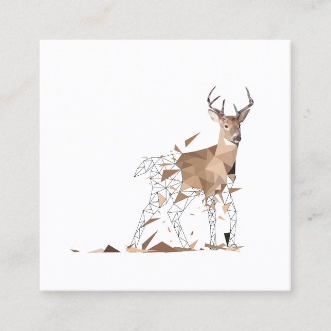 Deer Polygon Art Quadratische Visitenkarte (Vorderseite)