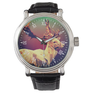 Deer Polygon Design Armbanduhr