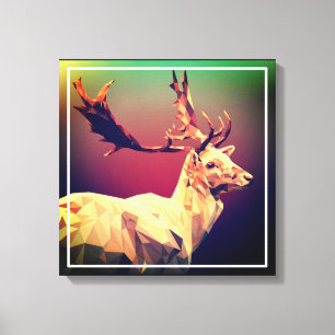 Deer Polygon Design Leinwanddruck