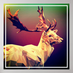 Deer Polygon Design Poster