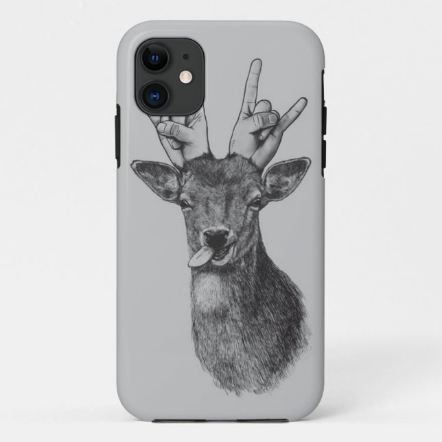 Deer Punk Illustriert Phone Case (Rückseite)