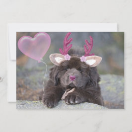 Deer Puppy Valentine Feiertagskarte
