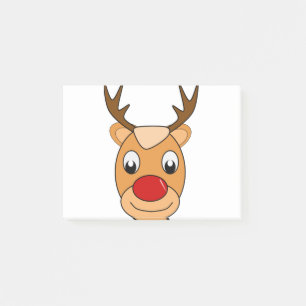 Deer Rudolph Santa Claus Weihnachtskids Cartoon Post-it Klebezettel