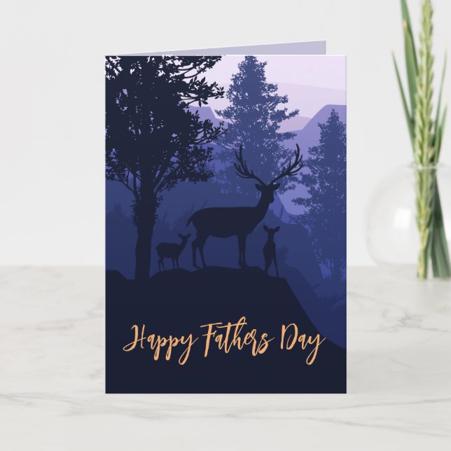 DEER SUR LA CARTE DE FÊTE DES PÈRES EN HAUT DE LA  (Devant)