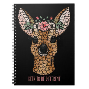 Deer to be Different Doe 6x9 Spiral Notebook Notizblock
