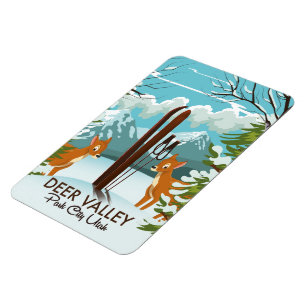 Deer Valley Park City Utah Skireiseplakat Magnet