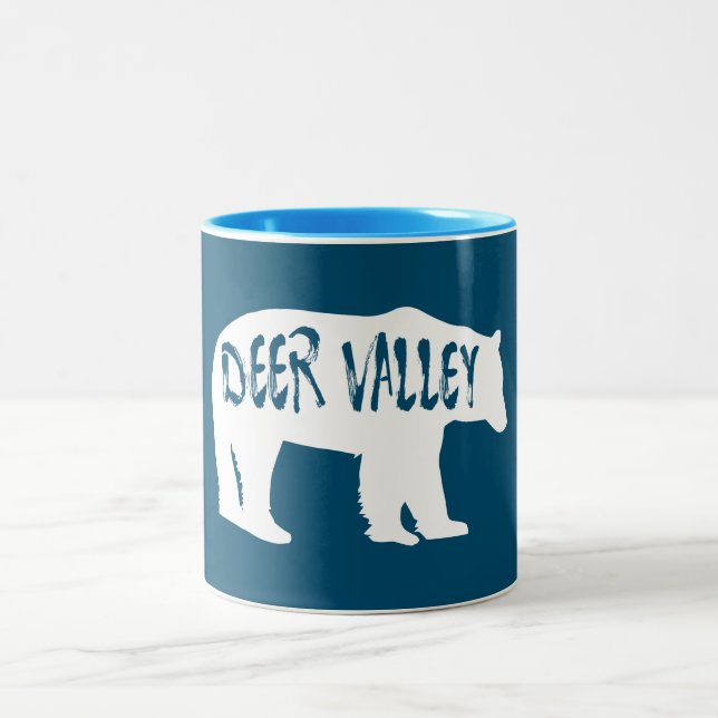 Deer Valley Utah Bear Zweifarbige Tasse (Mittel)