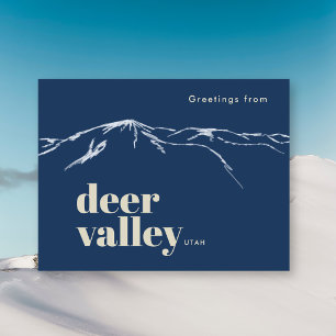 Deer Valley Utah gekritzelte Berglandschaft Postkarte
