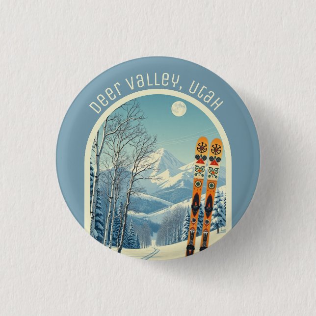 Deer Valley Utah ski area souvenir  Button (Vorderseite)