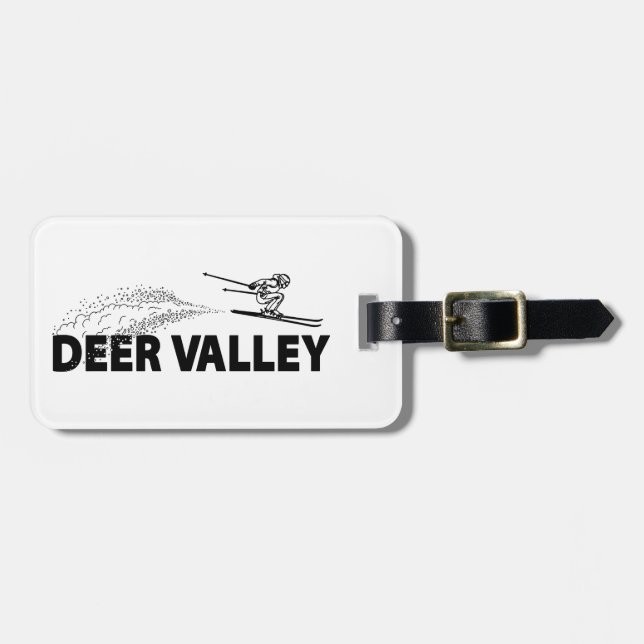 Deer Valley Utah Skispringer Gepäckanhänger (Vorderseite horizontal)