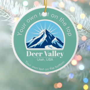 Deer Valley Utah USA Skigebiet Medaille Keramik Ornament