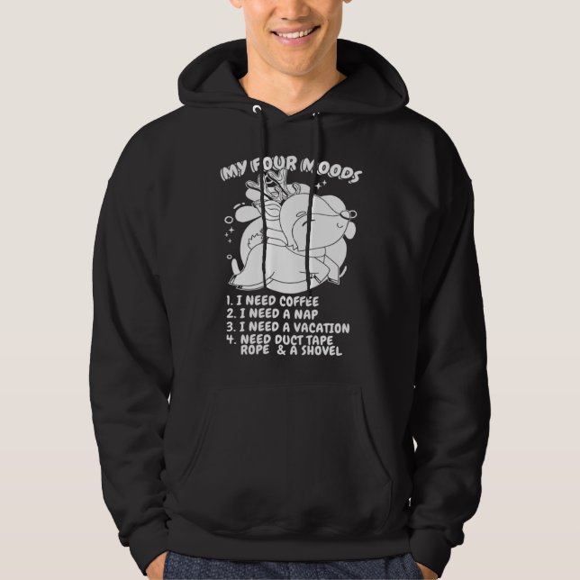 Deer Wildlife Hunt My Four Moods I Need Coffee I N Hoodie (Vorderseite)