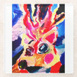 Deer winter joy glasuntersetzer